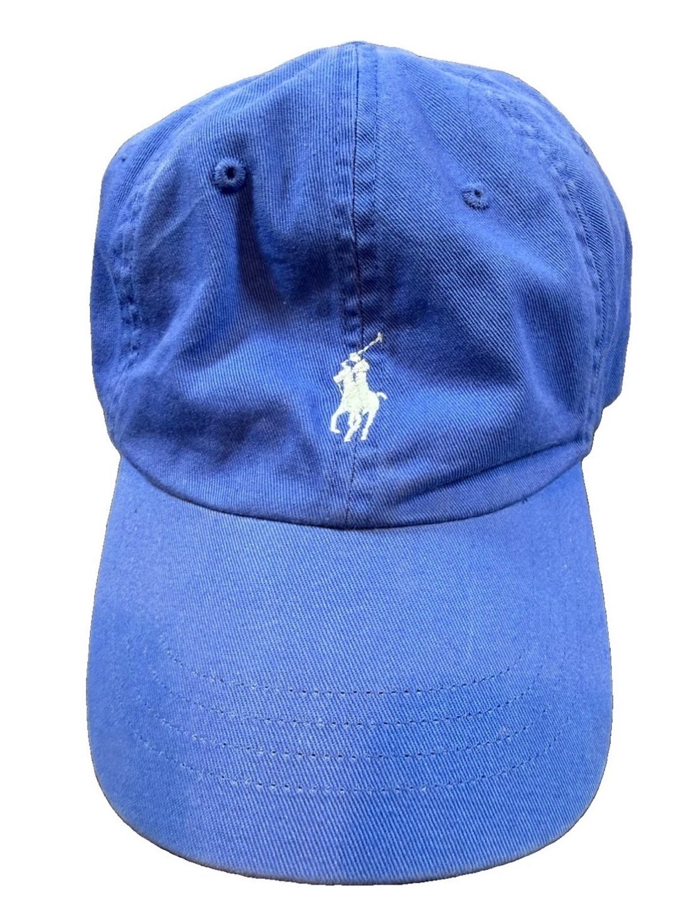 Polo Ralph Lauren Blue Adjustable Baseball Cap Hat Light Blue Pony Logo Cotton